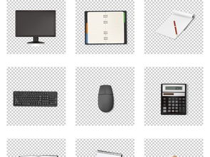 高效設(shè)計(jì)之選 辦公用品系列AI矢量素材，助力商務(wù)與生活美學(xué)